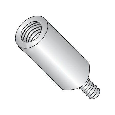 Newport Fasteners Round Standoffs, #4-40 Thrd Sz, 3/8 in Bd L, 18-8 Stainless Steel Plain, 3/16 in OD, 500 PK 738454